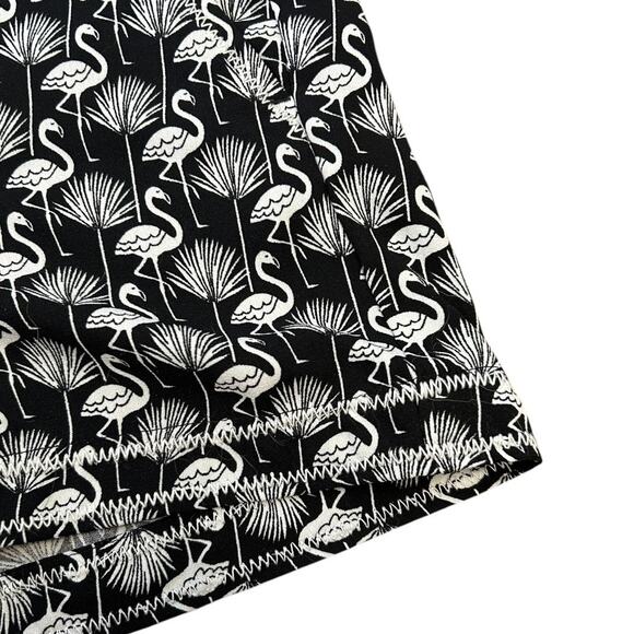 LOFT Shorts Black and White Flamingo Print Women's Size M - Picture 3 of 8